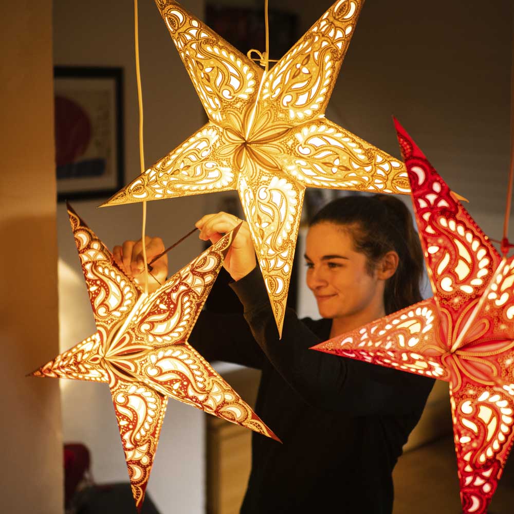 Paper Xmas stars Paper Xmas stars