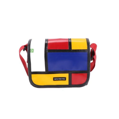Small shoulder bag from recycled truck tarpaulin Amsterdam Mondriaan