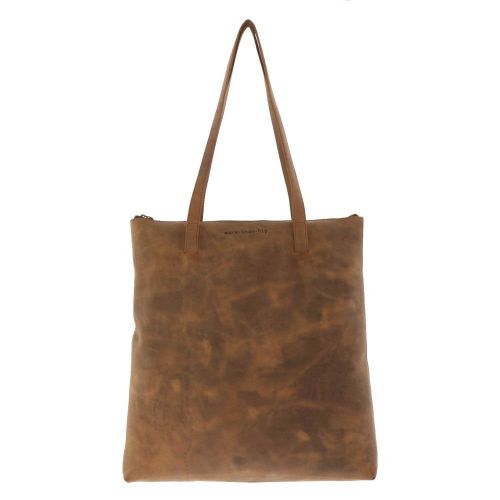 Shopper bag of matt brown vintage eco leather Livia