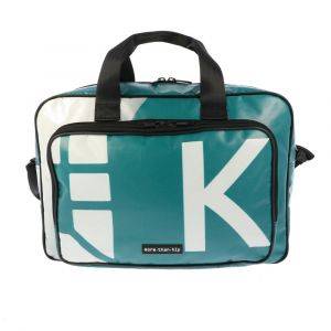 Spacious 15.6” laptop bag from recycled billboards - Caz 