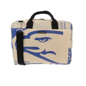 Strong, lightweight 15,6 inch laptop bag from recycled cement bags- Sanuk - eagle