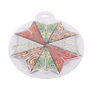 Set of paper Christmas stars – Ganesha mini – 8 pieces Ø20 cm – without lighting