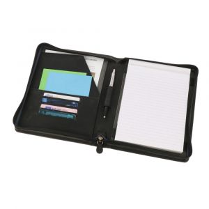 Conference folder A5 brown leather with practical compartments - Brighton