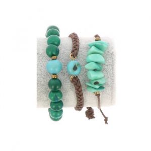 Bracelet set of tagua and acai - Laila green