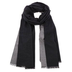 Super soft wide shawl or wrap made of bamboo WuWen - black/grey