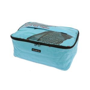 Beautycase or toiletry bag made from recycled fish food bags - Jati fish blue