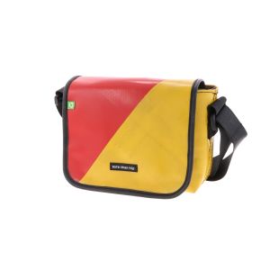 Small shoulder bag from recycled truck tarpaulin - Amsterdam yellow/red