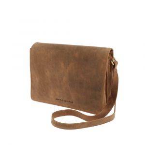 Crossbody bag made of darkbrown eco leather - Maidstone including detachable shoulder and wrist band