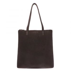 Ladies work bag with sleek design, made from vegetable tanned brown vintage leather