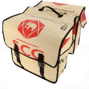 Double pannier made of recycled cement sacks - Mumba elephant