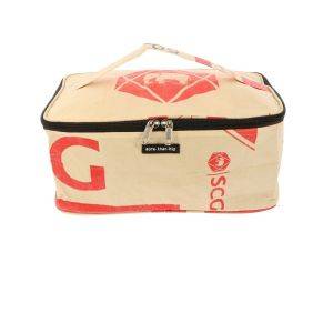Beautycase or toiletry bag made from recycled cement bags - Jati elephant