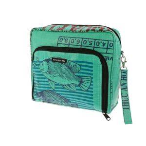 Toiletry bag made of recycled fish feed bags - Lexi green