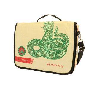 Single bicycle bag/laptop messenger made from recycled cement bags - Vannak