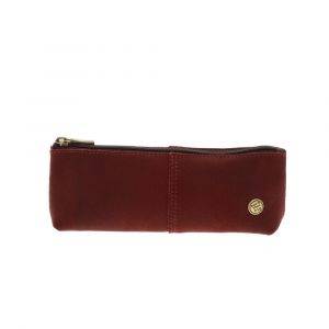 eco leather pouch/pencil case - burgundy red