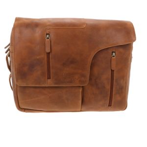 SAMPLE - Grote laptoptas 17" bruin vintage ecoleer 
