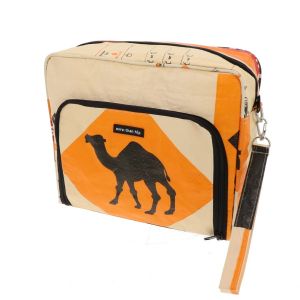 Toiletry bag made of recycled cement bags - Lexi camel
