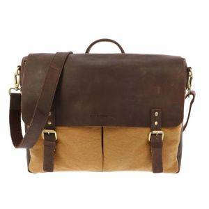 Briefcase of eco leather with 15.6 inch laptop compartment 