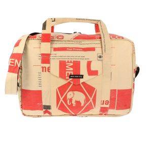 Large work bag / briefcase made of recycled cement bags - Bourey elephant