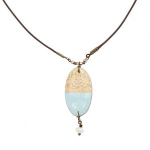 Necklace with handmade colourful mosaic tile Papital