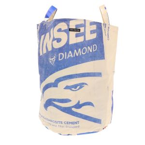 Laundry bag / storage basket made of recycled cement sacks - Kamali Eagle
