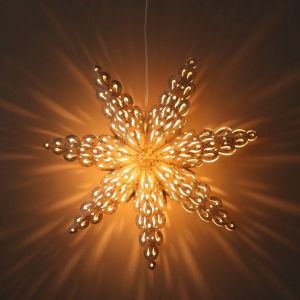 Papieren kerstster grijs met glitters Ø60 cm Tara - incl. verlichtingsset