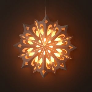 Kerstster wit papier decoratieve hanglamp Ø60 cm Kamala - incl. verlichtingsset