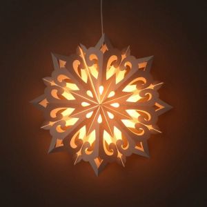 Kerstster wit papier decoratieve hanglamp Ø60 cm Kamala - incl. verlichtingsset