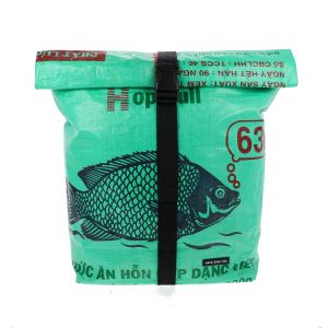 Rolltop laptop 15.6 inch rucksack from recycled fish food sacks - Chamoeun fish green 