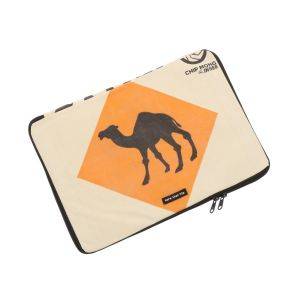 15 inch laptop sleeve of  recycled cement bags - Manoa - camel