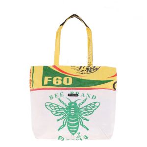 Zipped recycled suger sacks shopper bag - Moni - Bee