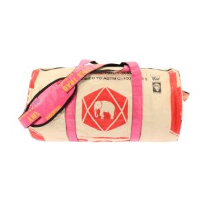 Weekend or sports bag 31 L made of recycled cement bags - Jumbo M elephant pink