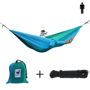 SINGLE (travel) hammock parachute silk Ocean with rope set