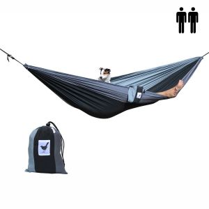 Double (travel) hammock Shades of grey - black with 2 shades of grey