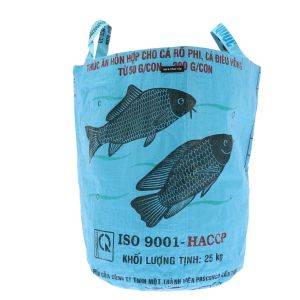 Laundry bag made of recycled cement sacks - Kamali fish blue