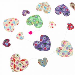 Beautiful paper bunting with hearts of approx. 200 cm