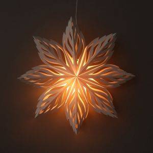 Kerstster wit papier decoratieve hanglamp Ø60 cm Lalita - incl. verlichtingsset