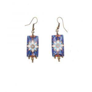 Earrings with handmade colourful mosaic tiles - Aryana