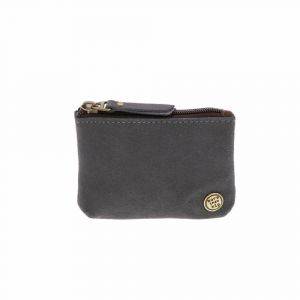 Small wallet with zipp eco leather dark grey