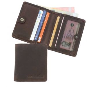 RFID luxury men's wallet from eco-leather - Luton brown vintage