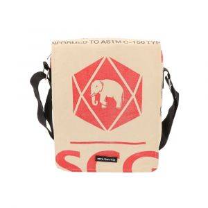 Small shoulderbag from recycled cement bags - Kino elephant