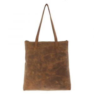 Shopper bag of matt brown vintage eco leather - Livia