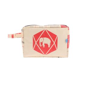 Eco-friendly toiletry bag made of recycled cement bags - Washu S elephant
