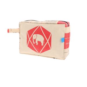 Eco-friendly toiletry bag made of recycled cement bags - Washu M elephant