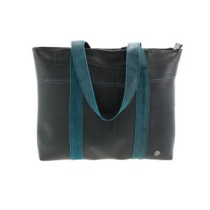 Ramblas – stylish shopper from tyre tube and eco leather - blue