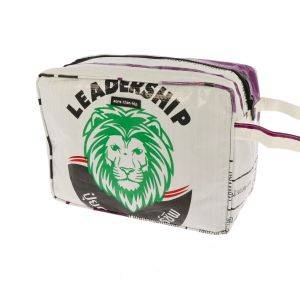 Large toiletry bag from recycled cement bags - Yindee - lion