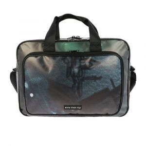 Spacious 15.6” laptop bag from recycled billboards - Caz 