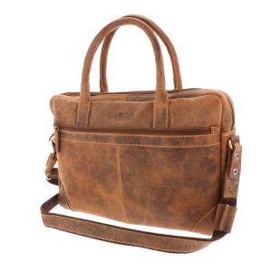 Women's work bag of brown vintage eco leather - Portland
