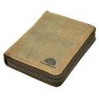 Tucson - zippered wallet of vintage brown leather  