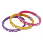 Set of  3 cana flecha bracelets - purple/yellow/pink