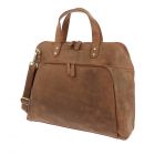 Ladies laptop bag 15,6" brown vintage ecoleather